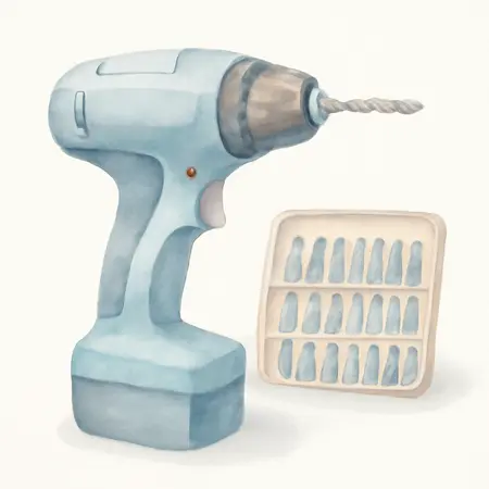 Water color illustrative image of a generic Drill and Driver Bit Set, 58 Piece