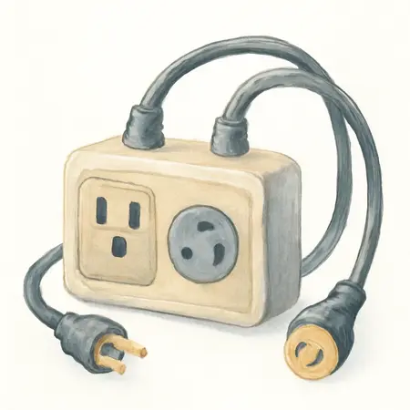 Water color illustrative image of a generic RV Ready 50 Amp Inverter Generator Parallel Kit