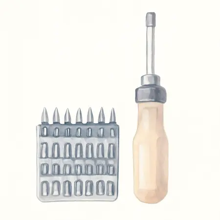 Water color illustrative image of a generic Ratcheting Screwdriver Set, 26 Piece