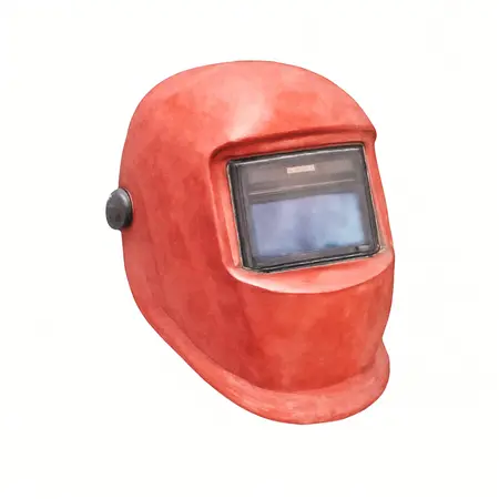 Water color illustrative image of a generic Red Design Auto-Darkening Welding Helmet