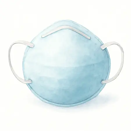 Water color illustrative image of a generic Respirator Mask, 2 Pk.