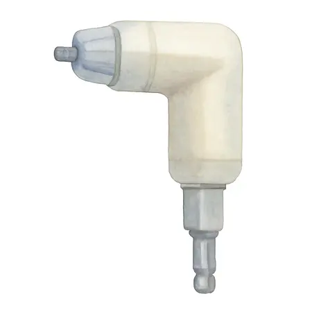 Water color illustrative image of a generic Right Angle Magnetic Drill and Driver Attachment
