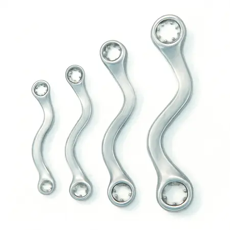 Water color illustrative image of a generic S-Type Metric Obstruction Wrench Set, 5 Pc.