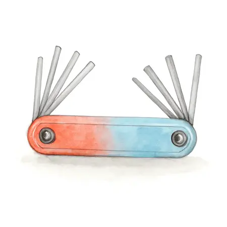 Water color illustrative image of a generic SAE & Metric Folding Hex Key Set, 2 Pc.