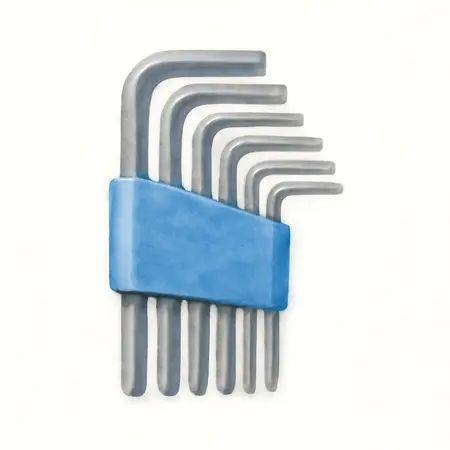 Water color illustrative image of a generic SAE Hex Key System, 9 Piece