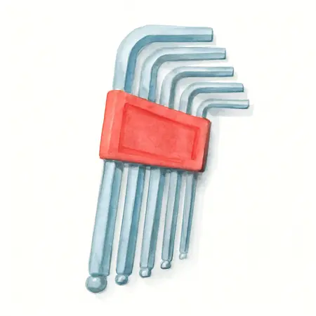 Water color illustrative image of a generic SAE L-Shaped Ball End Hex Key Set, 13 Pc.