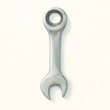 Water color illustrative image of a generic SAE Professional Stubby Flex Head Ratcheting Combination Wrench Set, 7 Pc.