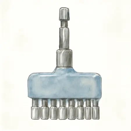 Water color illustrative image of a generic SAE Quick Release Magnetic Nut Setter Set, 9 Piece