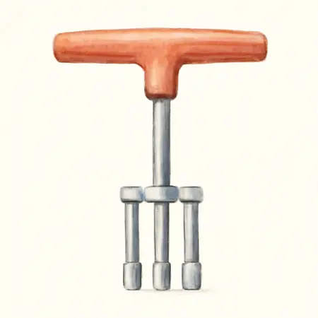 Water color illustrative image of a generic SAE T-Handle Nut Driver Set, 4 Pc.