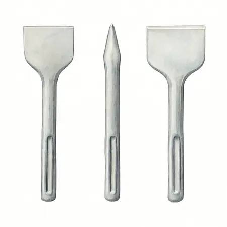 Water color illustrative image of a generic SDS-MAX Type Masonry Chisel Bit Set, 3 Piece