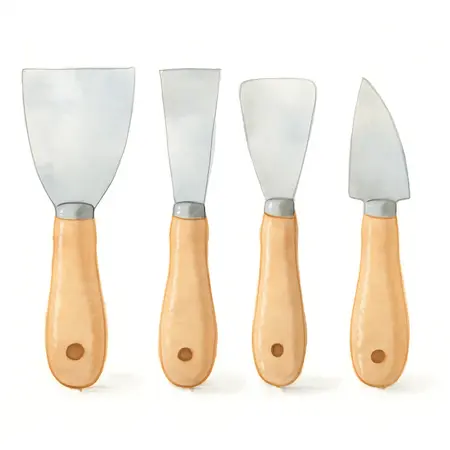 Water color illustrative image of a generic Scraper Set, 4 Piece