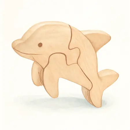 Water color illustrative image of a generic Sea Animal Wood Puzzle