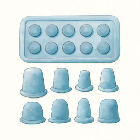 Water color illustrative image of a generic Silicone Rubber Plug and Cap Set, 116-Piece