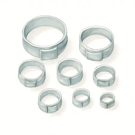 Water color illustrative image of a generic Assorted Single Ear Hose Clamp Set, 40 Piece