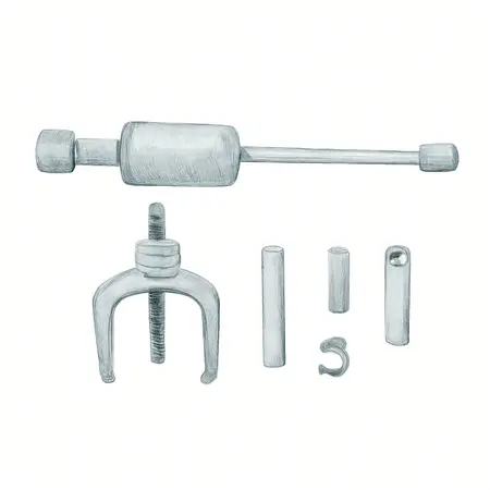 Water color illustrative image of a generic Slide Hammer and Bearing Puller Set, 5 Piece