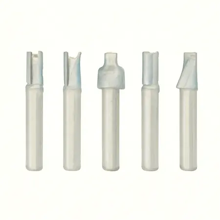 Water color illustrative image of a generic Slot Cutting Router Bit Set, 5 Piece