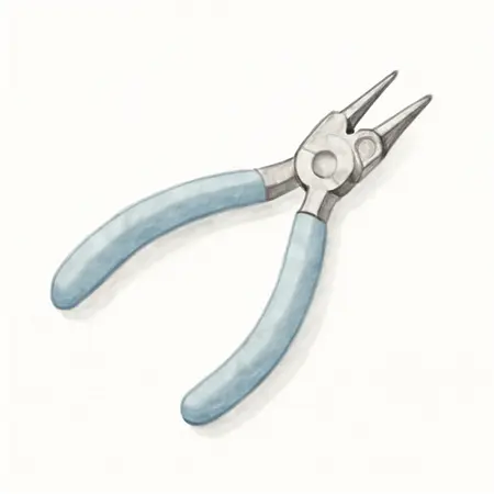 Water color illustrative image of a generic Snap Ring Pliers with Interchangeable Heads