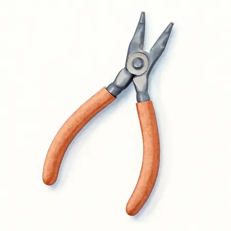 Water color illustrative image of a generic Snap Ring Pliers with Reversible Action