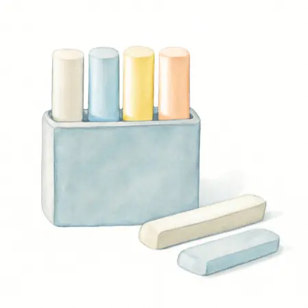 Water color illustrative image of a generic Soapstone Marker Set with Holder, 4 Piece