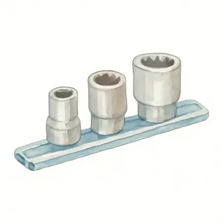 Water color illustrative image of a generic Socket Rail Set, 3 Piece