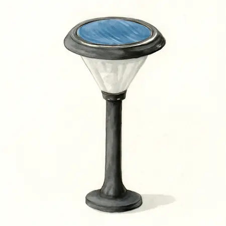 Water color illustrative image of a generic Solar LED Black Finish Flagpole Light