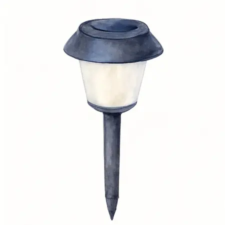 Water color illustrative image of a generic Solar LED Matte Black Pathway Lights, 4 Pk.