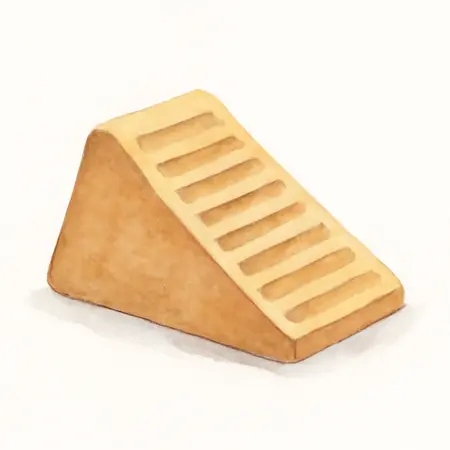 Water color illustrative image of a generic Solid Rubber Wheel Chock