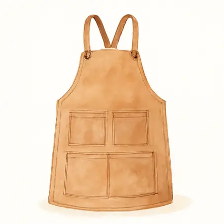 Water color illustrative image of a generic Split Leather Welding Apron