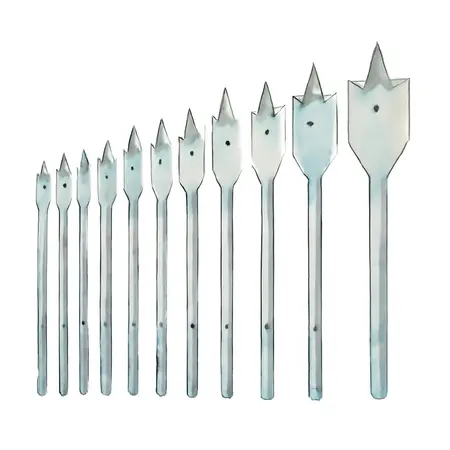 Water color illustrative image of a generic Steel Spade Drill Bit Set, 13 Piece