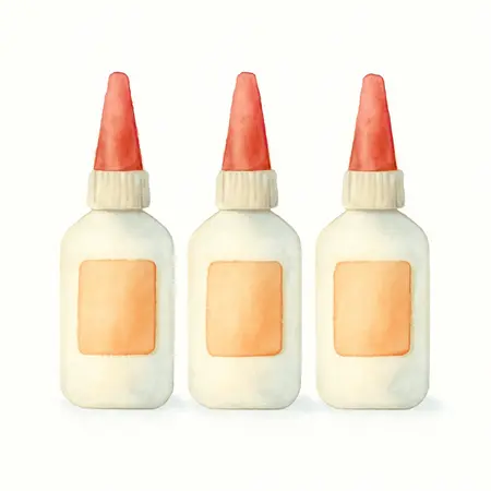 Water color illustrative image of a generic Super Glue, 3 Pack