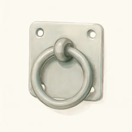 Water color illustrative image of a generic Surface-Mounted Rope Rings, 4 Pack