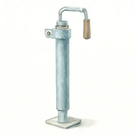 Water color illustrative image of a generic Swing-Back Trailer Jack