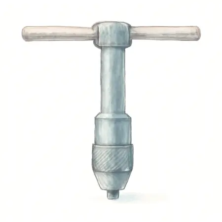 Water color illustrative image of a generic T-Handle Tap Ratcheting Wrench