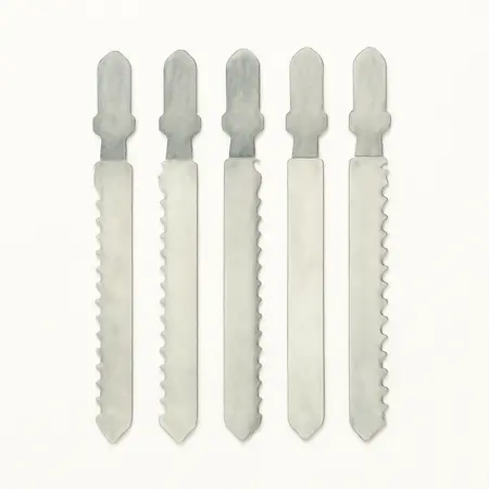 Water color illustrative image of a generic T-shank General Purpose Jig Saw Blade Set, 5 Piece