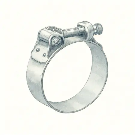Water color illustrative image of a generic T-Bolt Hose Clamp Kit, 6 Pc.