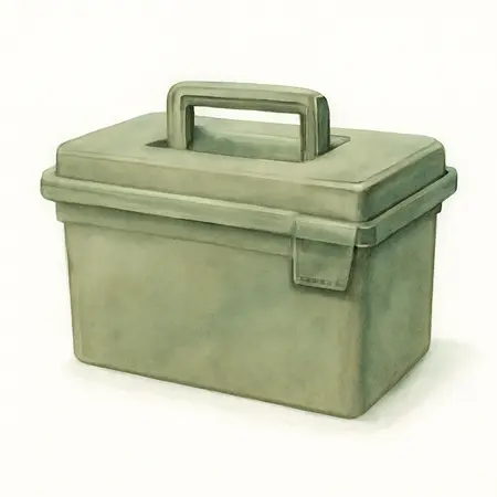 Water color illustrative image of a generic Tactical Ammo/Utility Box