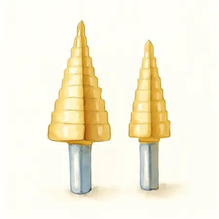 Water color illustrative image of a generic Titanium Coated High Speed Steel Step Bit Set, 2 Piece