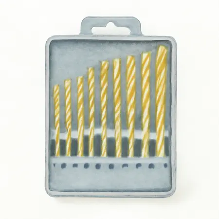 Water color illustrative image of a generic Titanium Drill Bit Set, 21 Piece
