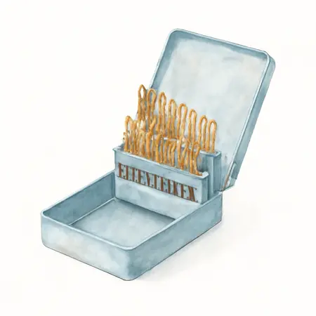 Water color illustrative image of a generic Titanium M2 High Speed Steel Drill Bit Set, 115 Pc.