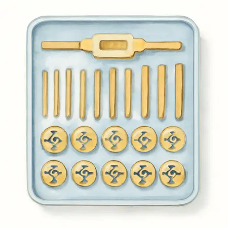 Water color illustrative image of a generic Titanium Nitride Coated Alloy Steel Metric Tap & Die Set, 45 Pc.