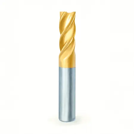 Water color illustrative image of a generic Titanium Nitride Coated End Mill Set, 20 Pc.