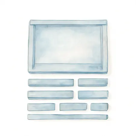 Water color illustrative image of a generic Titanium Trim Kit for Series 3 42 in. Roll Cab