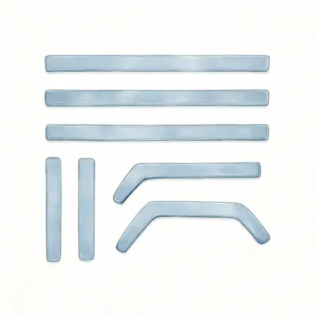 Water color illustrative image of a generic Titanium Trim Kit for Series 3 56 in. Roll Cab