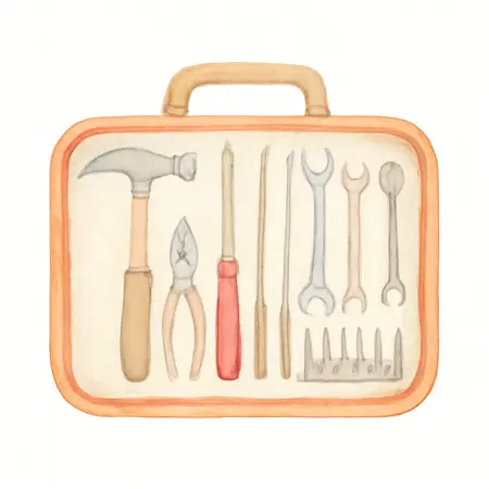 Water color illustrative image of a generic Tool Kit, 60 Pc.