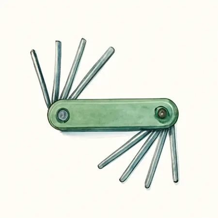 Water color illustrative image of a generic PITTSBURGH PRO TORX Tamper Proof Hex Key Set, 7 Piece