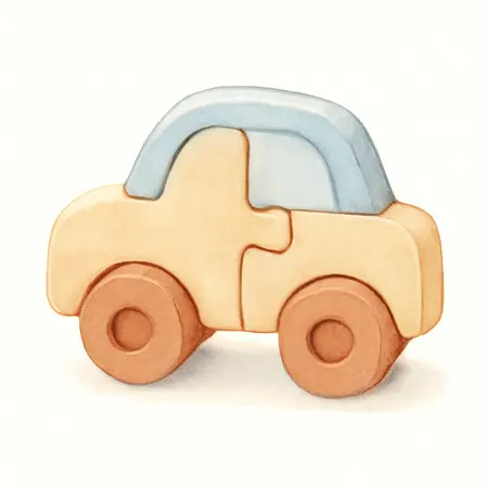 Water color illustrative image of a generic Transportation Wood Puzzle
