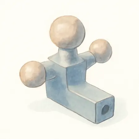 Water color illustrative image of a generic Triple Ball Trailer Hitch