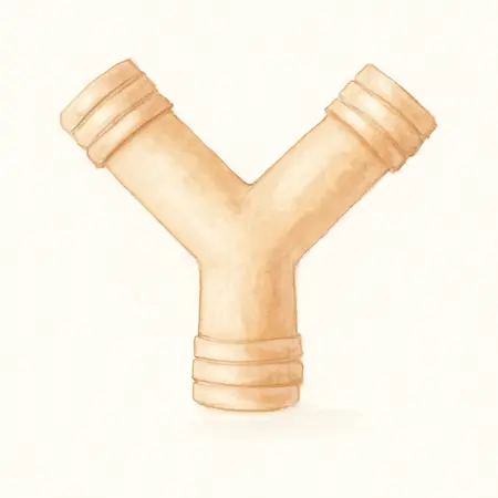 Water color illustrative image of a generic Two-Way Y-Hose Connector