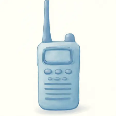 Water color illustrative image of a generic Two Way Radio