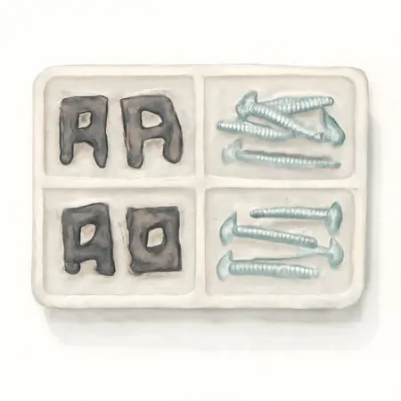 Water color illustrative image of a generic U-Clip and Screw Assortment, 170 Pc.